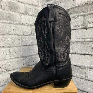 Vintage Cowboy Western Boots Women's 9 Black Leather Ranch Homesteading 90s Boho
